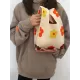 Contrast Color Flower Woven Handbag Contrast Color Flower Woven Handbag