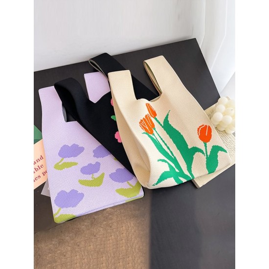 Floral Printed Woven Handbag Bags Accessories Floral Printed Woven Handbag Bags Accessories