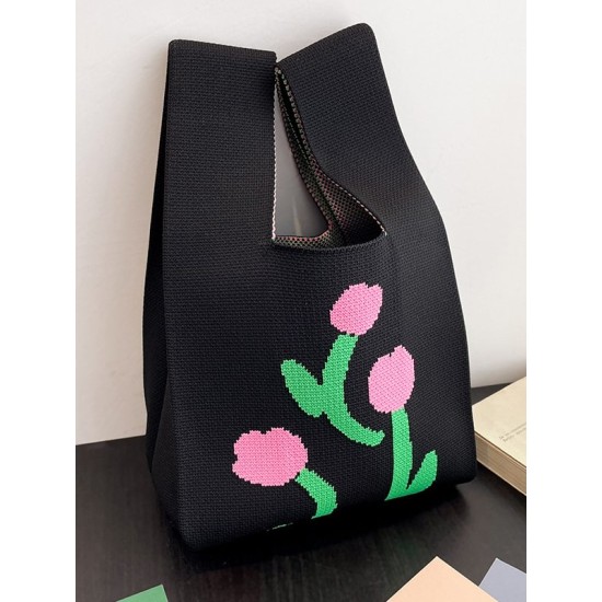 Floral Printed Woven Handbag Bags Accessories Floral Printed Woven Handbag Bags Accessories