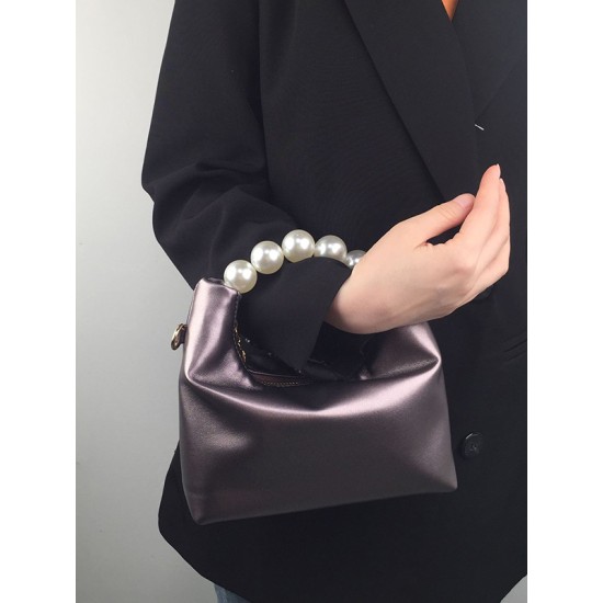 Chains Zipper Pearl Handle The Dumpling Bags Chains Zipper Pearl Handle The Dumpling Bags