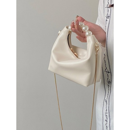 Chains Zipper Pearl Handle The Dumpling Bags Chains Zipper Pearl Handle The Dumpling Bags