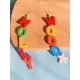Colorful HOLLYWOOD Personalized Letter Earrings Colorful HOLLYWOOD Personalized Letter Earrings