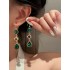 Urban Green Rhinestone Waterdrop Earrings Accessories