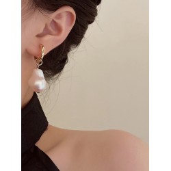 Irregularity Imitation Pearl Contrast Color Earrings Accessories