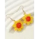 Contrast Color Flower Shape Earrings Accessories Drop Earrings Contrast Color Flower Shape Earrings Accessories Drop Earrings