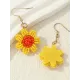 Contrast Color Flower Shape Earrings Accessories Drop Earrings Contrast Color Flower Shape Earrings Accessories Drop Earrings