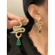 Contrast Color Rhinestone Snake Shape Earrings Accessories Contrast Color Rhinestone Snake Shape Earrings Accessories