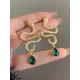 Contrast Color Rhinestone Snake Shape Earrings Accessories Contrast Color Rhinestone Snake Shape Earrings Accessories