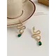 Contrast Color Rhinestone Snake Shape Earrings Accessories Contrast Color Rhinestone Snake Shape Earrings Accessories