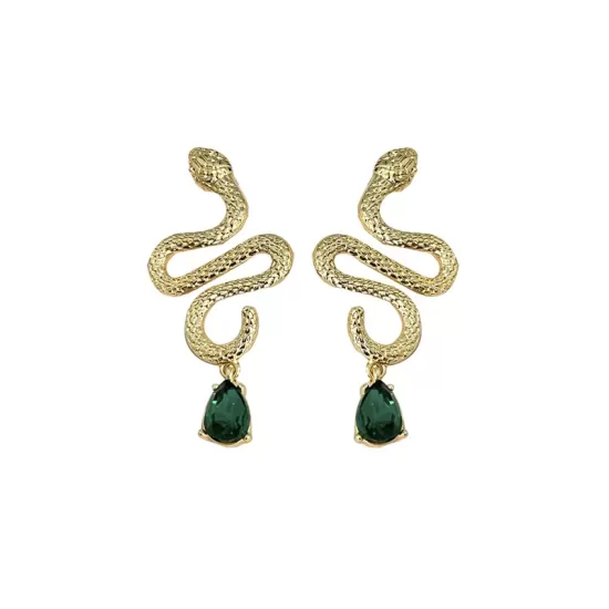 Contrast Color Rhinestone Snake Shape Earrings Accessories Contrast Color Rhinestone Snake Shape Earrings Accessories