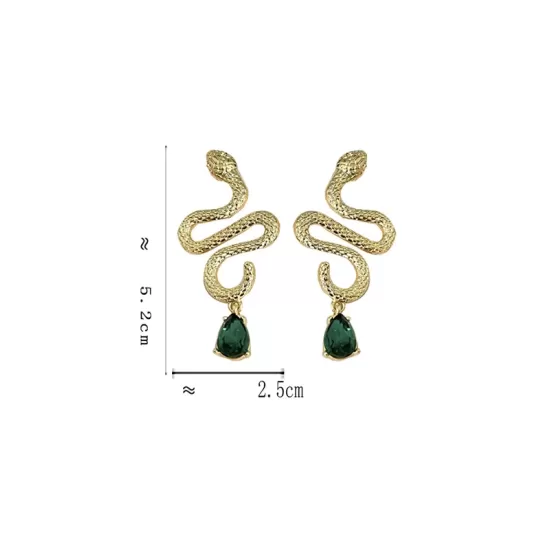 Contrast Color Rhinestone Snake Shape Earrings Accessories Contrast Color Rhinestone Snake Shape Earrings Accessories