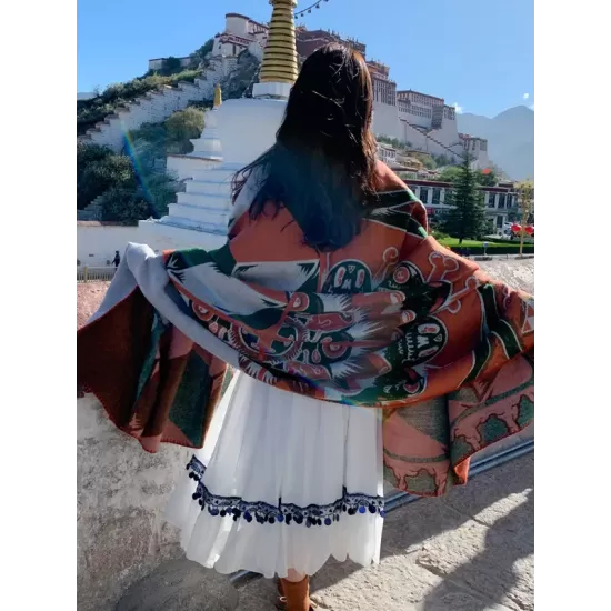 Casual Loose Patchwork Shawl&Cloak Casual Loose Patchwork Shawl&Cloak