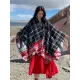 Casual Loose Print Patchwork Shawl&Cloak Casual Loose Print Patchwork Shawl&Cloak