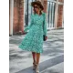 Bohemia Long Sleeves Floral Printed V-Neck Dress Bohemia Long Sleeves Floral Printed V-Neck Dress