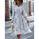 Bohemia Long Sleeves Floral Printed V-Neck Dress Bohemia Long Sleeves Floral Printed V-Neck Dress