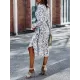 Bohemia Long Sleeves Floral Printed V-Neck Dress Bohemia Long Sleeves Floral Printed V-Neck Dress