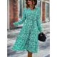 Bohemia Long Sleeves Floral Printed V-Neck Dress Bohemia Long Sleeves Floral Printed V-Neck Dress