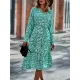 Bohemia Long Sleeves Floral Printed V-Neck Dress Bohemia Long Sleeves Floral Printed V-Neck Dress