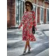 Bohemia Long Sleeves Floral Printed V-Neck Dress Bohemia Long Sleeves Floral Printed V-Neck Dress