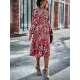 Bohemia Long Sleeves Floral Printed V-Neck Dress Bohemia Long Sleeves Floral Printed V-Neck Dress