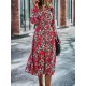 Bohemia Long Sleeves Floral Printed V-Neck Dress Bohemia Long Sleeves Floral Printed V-Neck Dress
