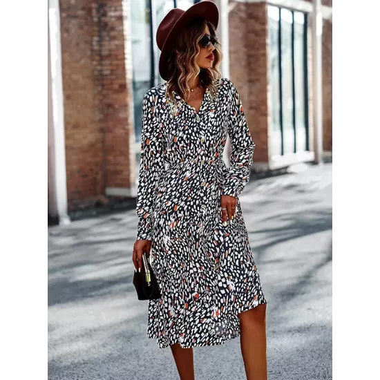 Bohemia Long Sleeves Floral Printed V-Neck Dress Bohemia Long Sleeves Floral Printed V-Neck Dress