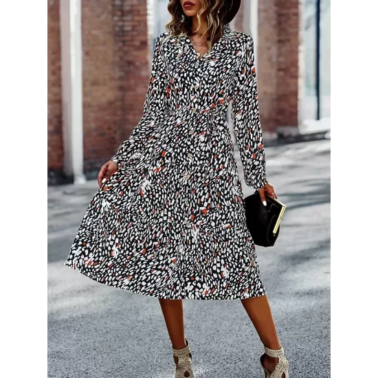 Bohemia Long Sleeves Floral Printed V-Neck Dress Bohemia Long Sleeves Floral Printed V-Neck Dress