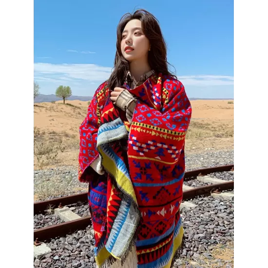 Casual Loose Floral Printed Shawl&Cloak Casual Loose Floral Printed Shawl&Cloak