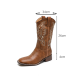 Casual Square Heel Embroidered Boots Casual Square Heel Embroidered Boots