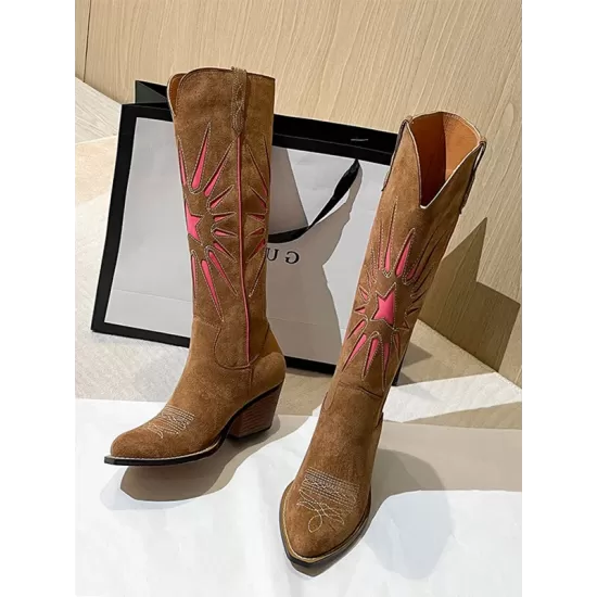 Casual Square Heel Patchwork Martin Boots Casual Square Heel Patchwork Martin Boots