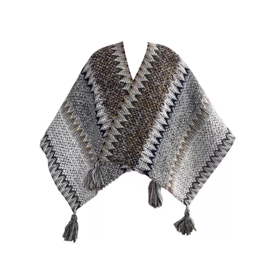 Casual Loose Tasseled Patchwork Shawl&Cloak Casual Loose Tasseled Patchwork Shawl&Cloak