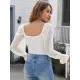 Casual Loose Mesh Solid Color U-Neck Bodysuit Casual Loose Mesh Solid Color U-Neck Bodysuit