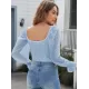 Casual Loose Mesh Solid Color U-Neck Bodysuit Casual Loose Mesh Solid Color U-Neck Bodysuit