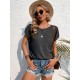 Simple Casual 5 Colors Round-Neck Short Sleeves T-Shirt Top Simple Casual 5 Colors Round-Neck Short Sleeves T-Shirt Top