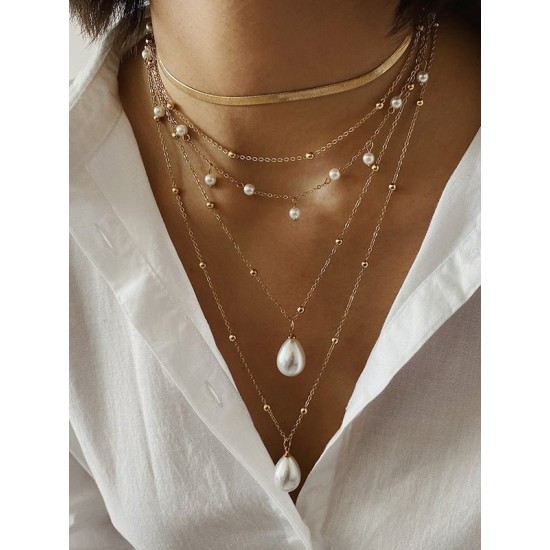 Original Vintage Statement Geometric Chains Necklace Original Vintage Statement Geometric Chains Necklace