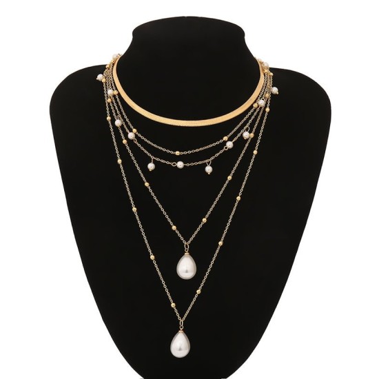 Original Vintage Statement Geometric Chains Necklace Original Vintage Statement Geometric Chains Necklace