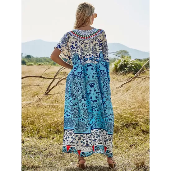 Women's Floral Loose Plus Size Print Dress Women's Floral Loose Plus Size Print Dress