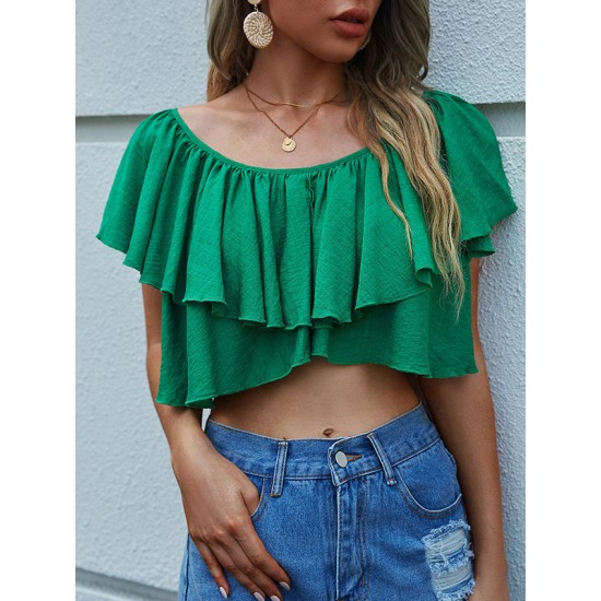 Bohemia Flared Sleeves Solid Color T-Shirt Bohemia Flared Sleeves Solid Color T-Shirt
