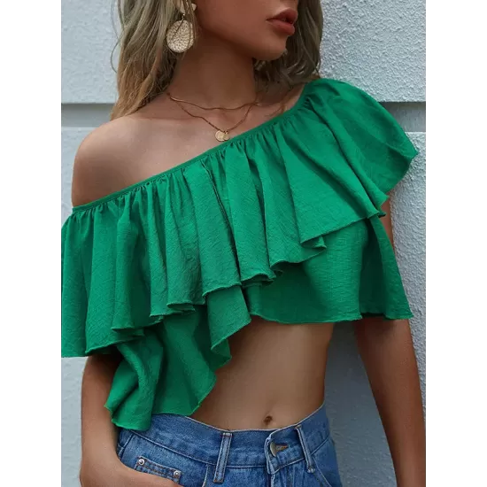 Bohemia Flared Sleeves Solid Color T-Shirt Bohemia Flared Sleeves Solid Color T-Shirt