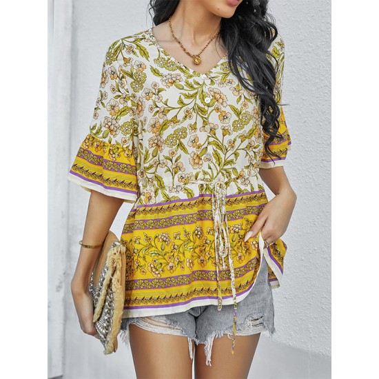 Bohemia Loose Floral Printed T-Shirt Bohemia Loose Floral Printed T-Shirt