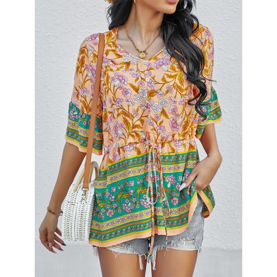 Bohemia Loose Floral Printed T-Shirt Bohemia Loose Floral Printed T-Shirt