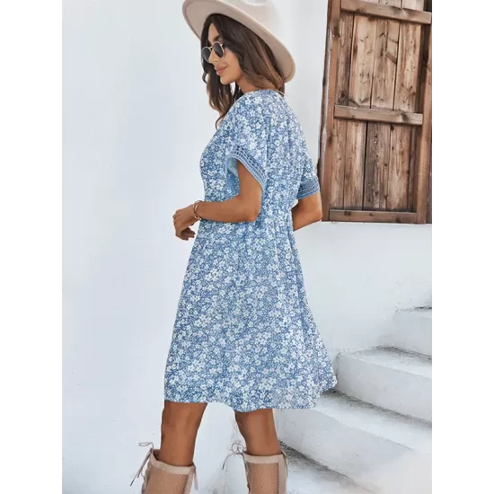 Loose A-Line Floral Printed Bohemia Dress Loose A-Line Floral Printed Bohemia Dress
