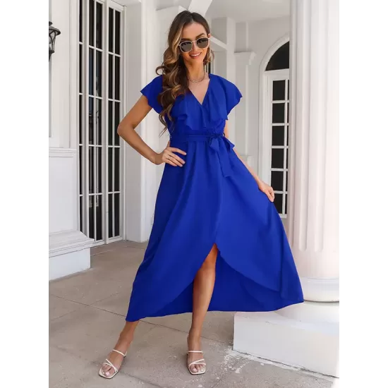 Casual Flared Sleeves Solid Color Dress Casual Flared Sleeves Solid Color Dress