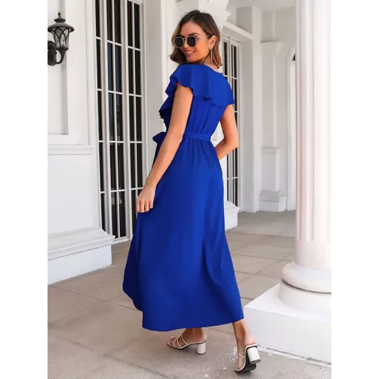 Casual Flared Sleeves Solid Color Dress Casual Flared Sleeves Solid Color Dress