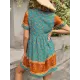 Casual A-Line Floral Printed Round-Neck Dress Casual A-Line Floral Printed Round-Neck Dress