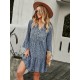 V-Neck Polka Dot Long Flare Sleeves Mini Dress V-Neck Polka Dot Long Flare Sleeves Mini Dress
