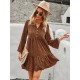 V-Neck Polka Dot Long Flare Sleeves Mini Dress V-Neck Polka Dot Long Flare Sleeves Mini Dress