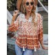 Peter Pan Neckline Bohemian Floral Blouse Peter Pan Neckline Bohemian Floral Blouse