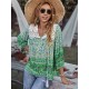 Peter Pan Neckline Bohemian Floral Blouse Peter Pan Neckline Bohemian Floral Blouse
