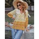 Peter Pan Neckline Bohemian Floral Blouse Peter Pan Neckline Bohemian Floral Blouse